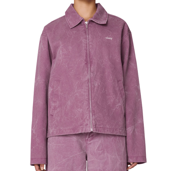 Obey Womens Donovan Zip Jacket - Tulip Brown Wrinkle Wash - Streetart.fr